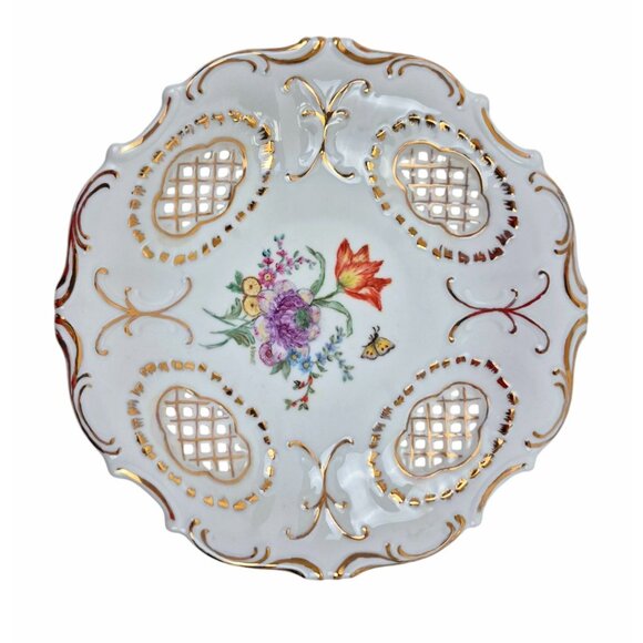 Porcelain Decorative Plate Hand Painted By Joan Stone Floral Design PirkenHammer - Picture 2 of 10